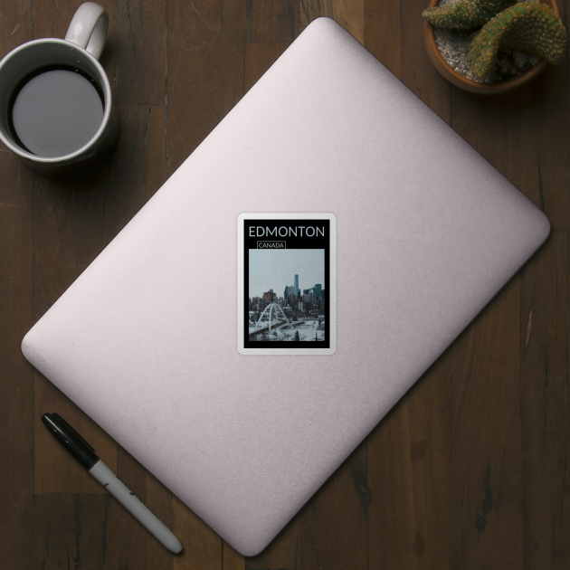 Edmonton Alberta Canada Cityscape Skyline Gift for Canadian Canada Day Present Souvenir T-shirt Hoodie Apparel Mug Notebook Tote Pillow Sticker Magnet by Mr. Travel Joy